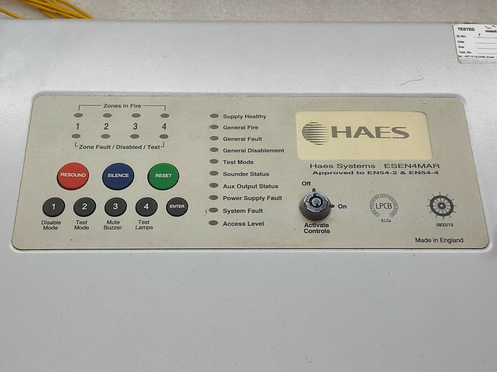 HAES ESEN4MAR 4-ZONE CONVENTIONAL ESENTO MED MARINE APPROVED CONTROL PANEL