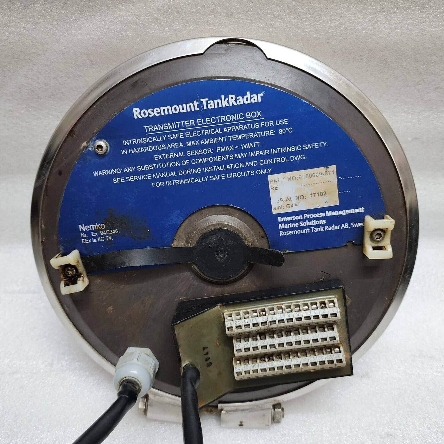 EMERSON ROSEMOUNT 9150068-871 TANKRADAR ELECTRONIC TRANSMITTER