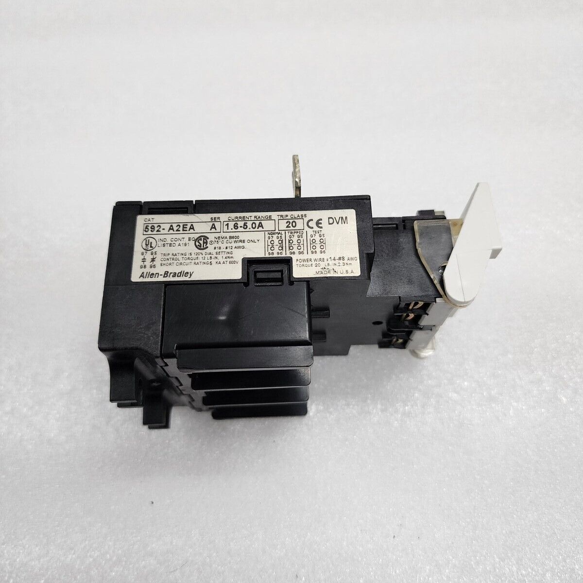ALLEN BRADLEY CAT 592-A2EA SER A OVERLOAD RELAY 1.6-5.0 A