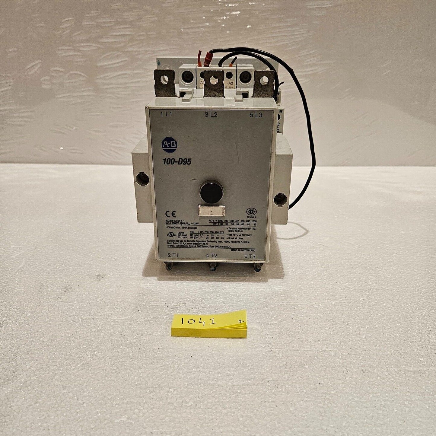 ALLEN BRADLEY CAT 100-D95 3-POLE MAGNETIC CONTACTOR 160A COIL VOLTAGE 24VDC