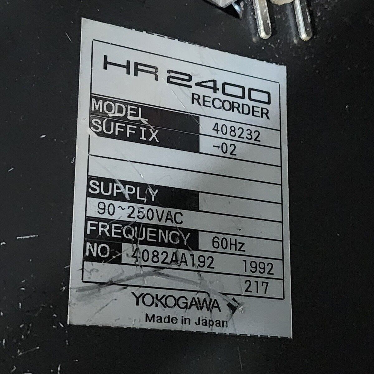 YOKOGAWA HR2400 HYBRID RECORDER 408232-02 90-250VAC