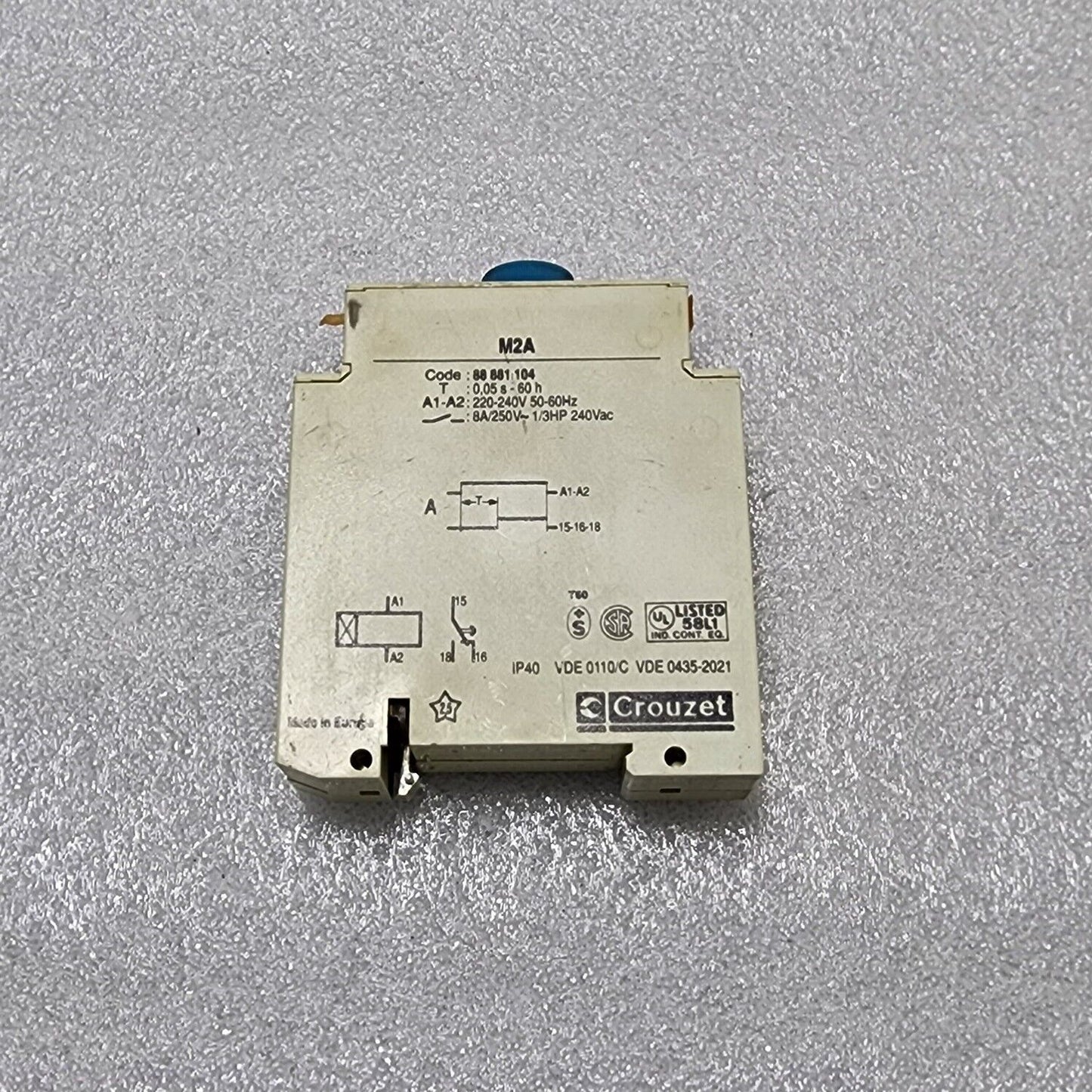 CROUZET M2A TIME DELAY RELAY 88881104 220-240V