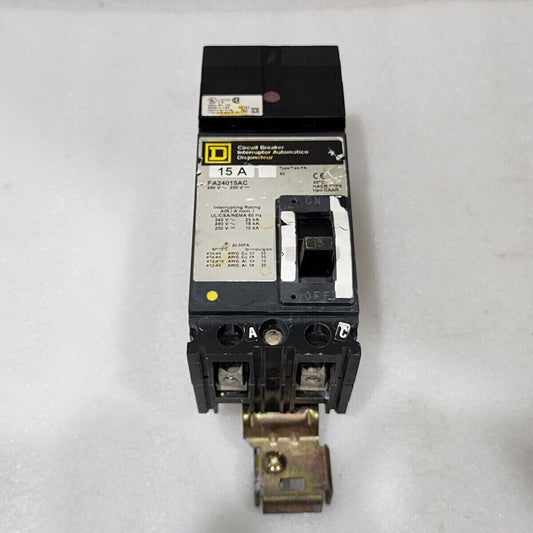 SQUARE D FA24015AC FA/LA MOLDED CASE CIRCUIT BREAKER 15A