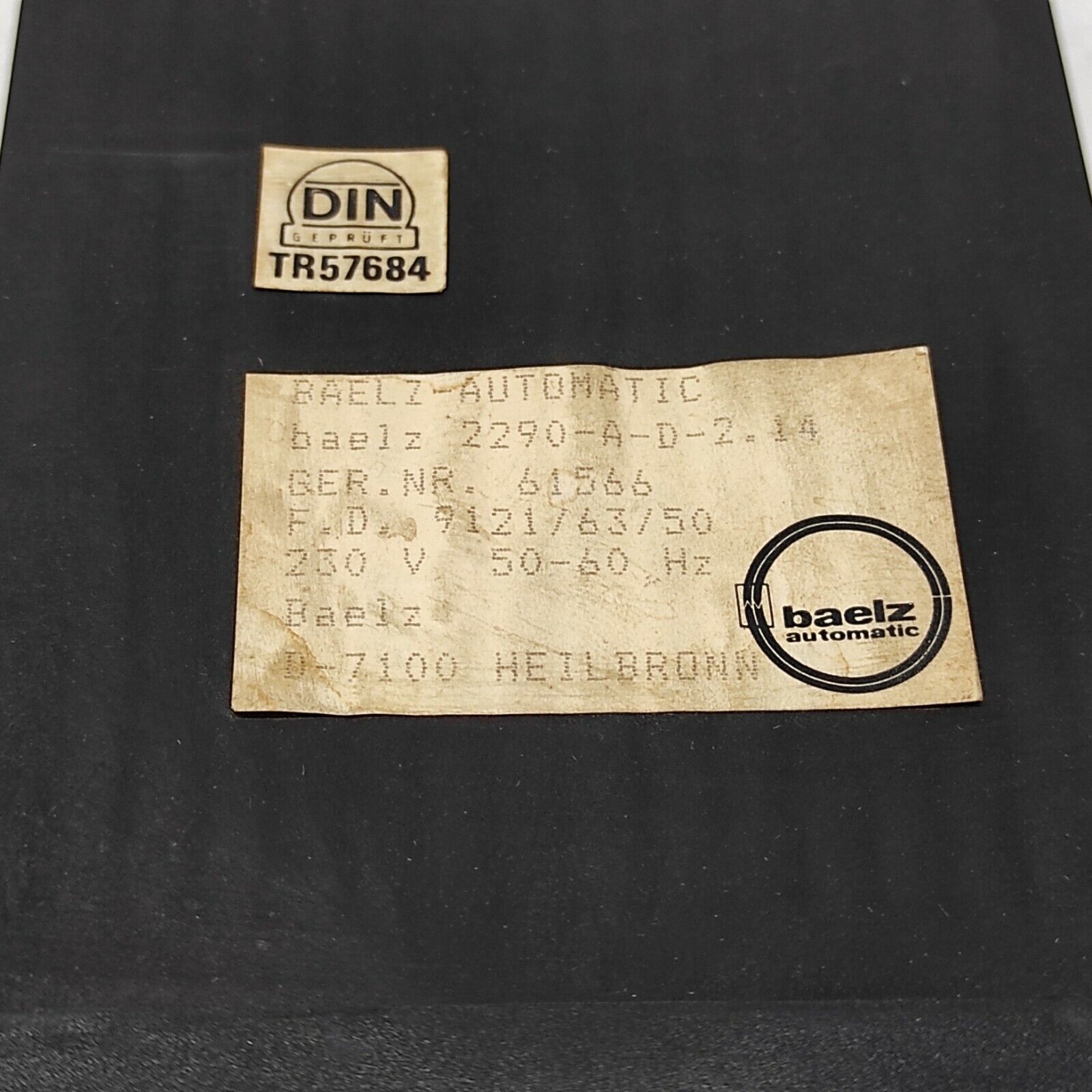 BAELZ AUTOMATIC WBS 2290 TEMPERATURE CONTROLLER BAELZ 2290-A-D-2.14 230V