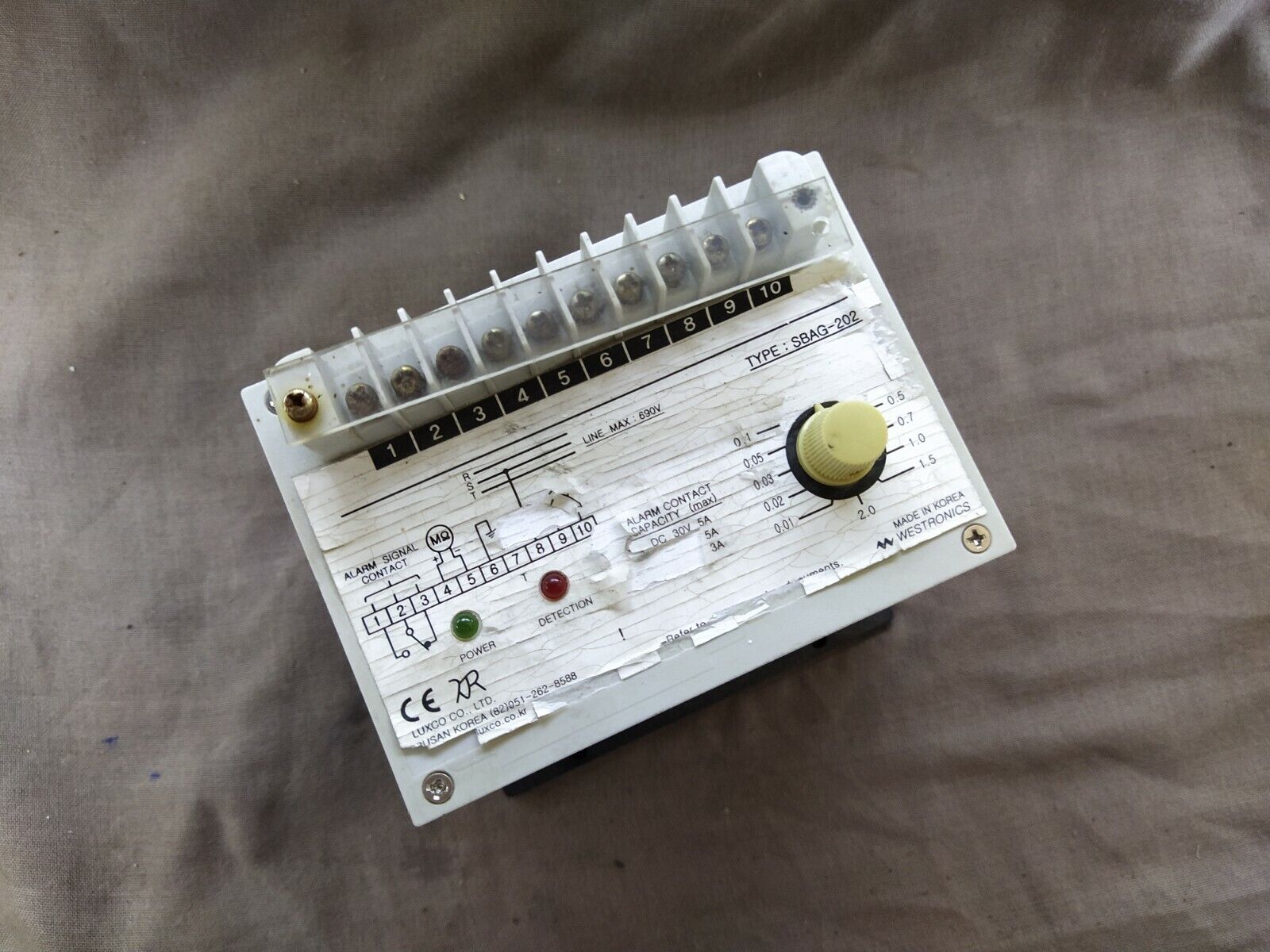 WESTRONICS SBAG-202 GROUNDING RESISTANCE MONITOR 220V