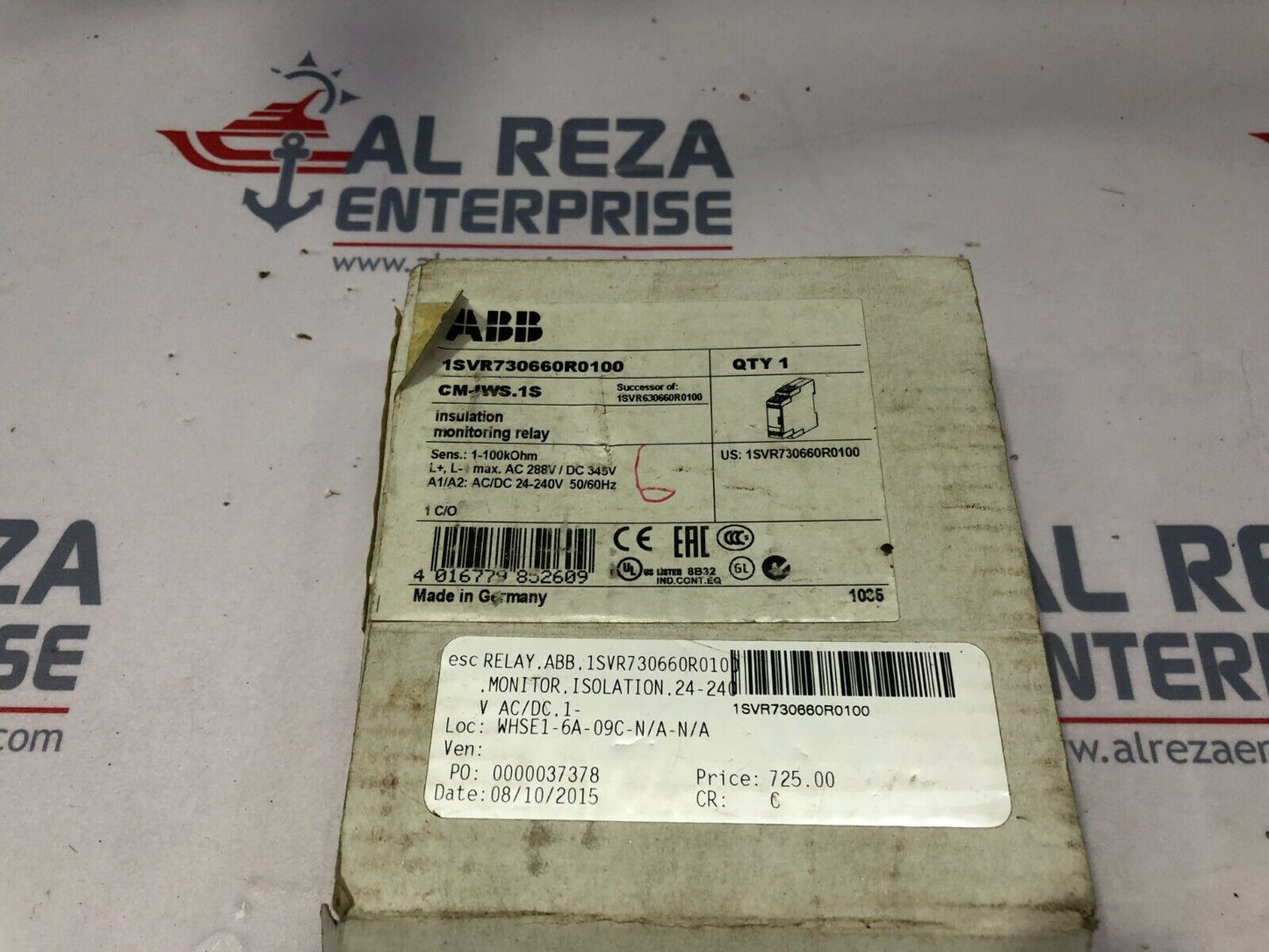 ABB CM-IWS.1S INSULATION MONITORING RELAY 1SVR730660R0100 24-240V AC/DC