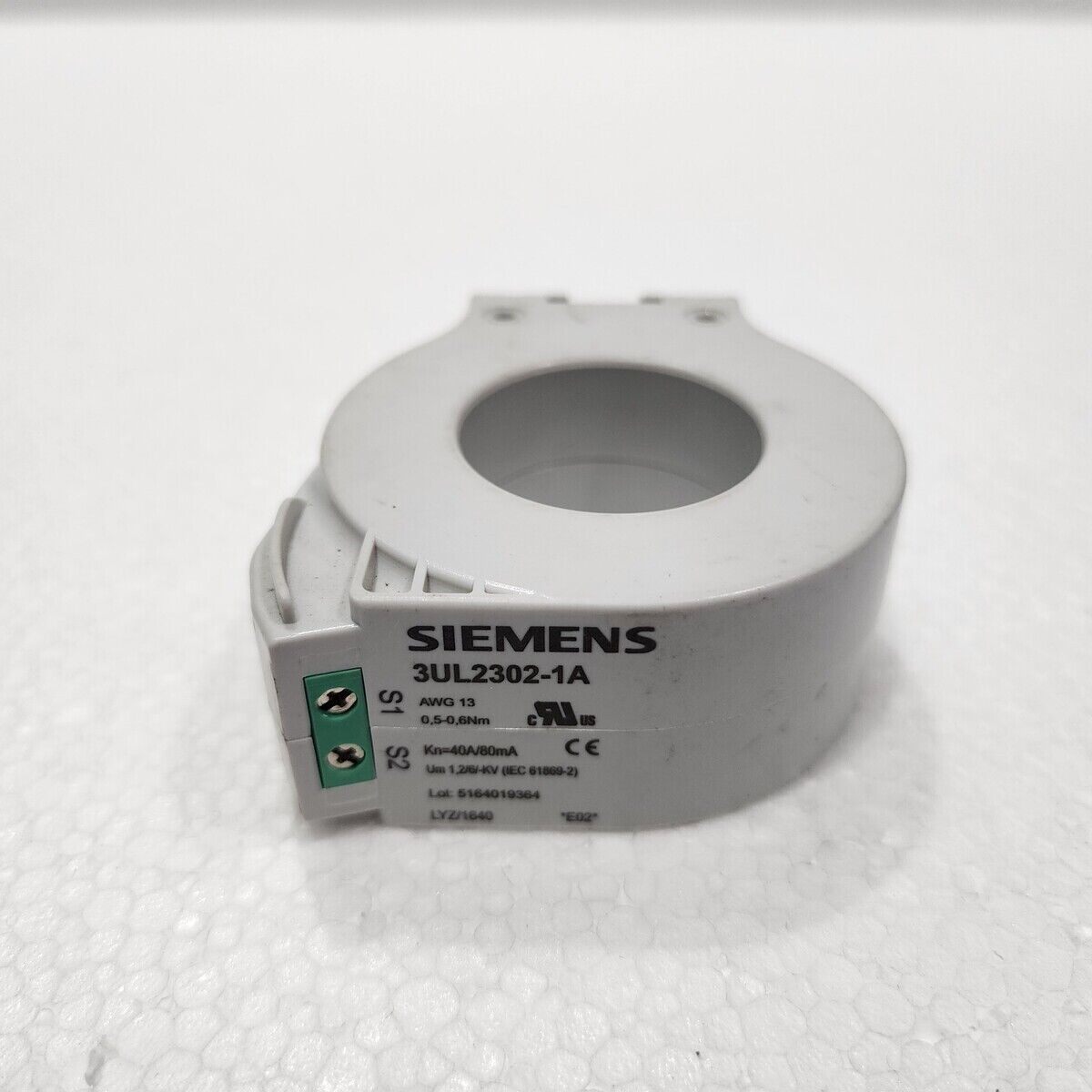 SIEMENS 3UL2302-A RESIDUAL CURRENT TRANSFORMER