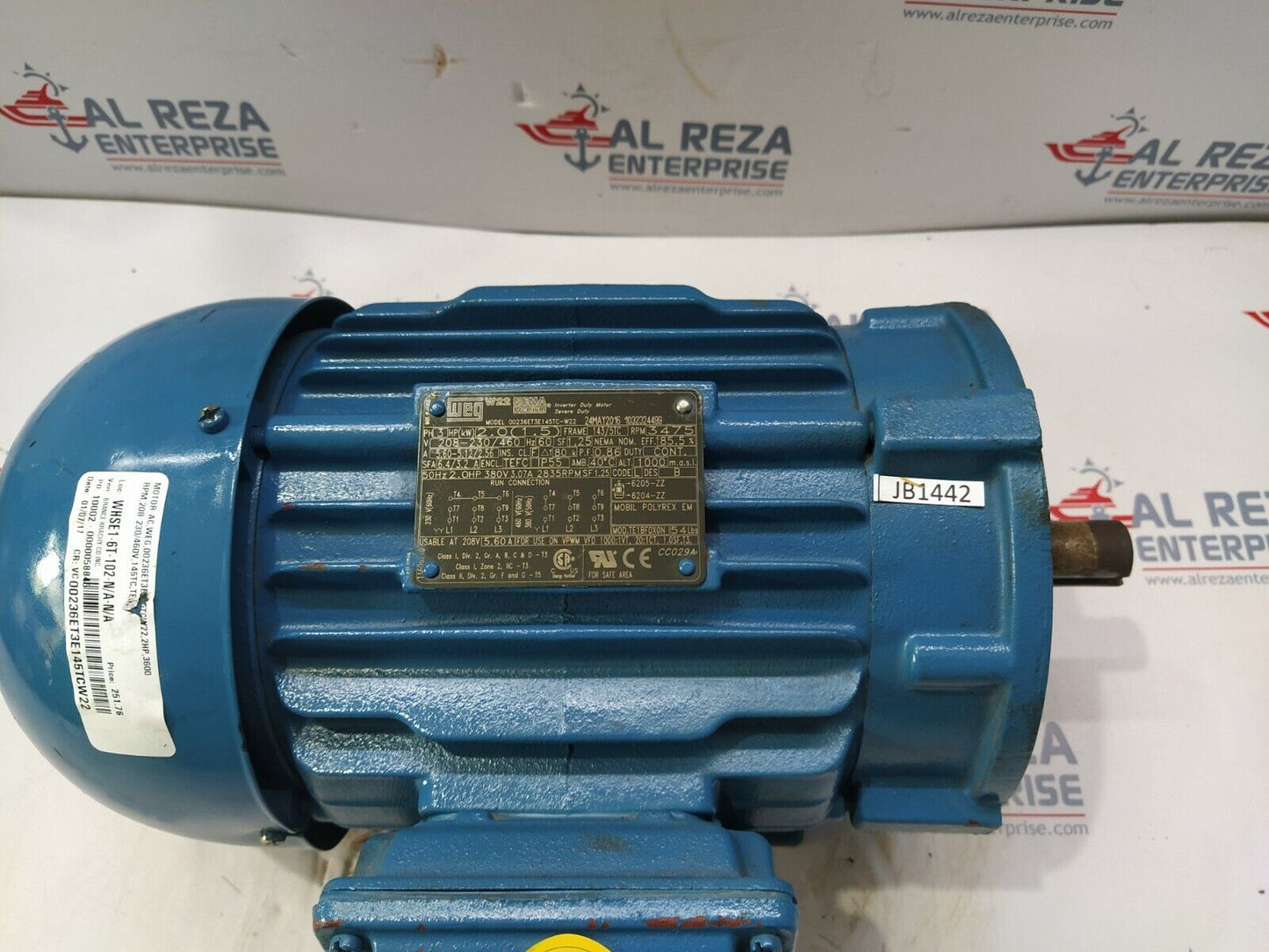 WEG 00236ET3E145TC-W22 INVERTER DUTY MOTOR 3-HP 3475-RPM 208-230/460V