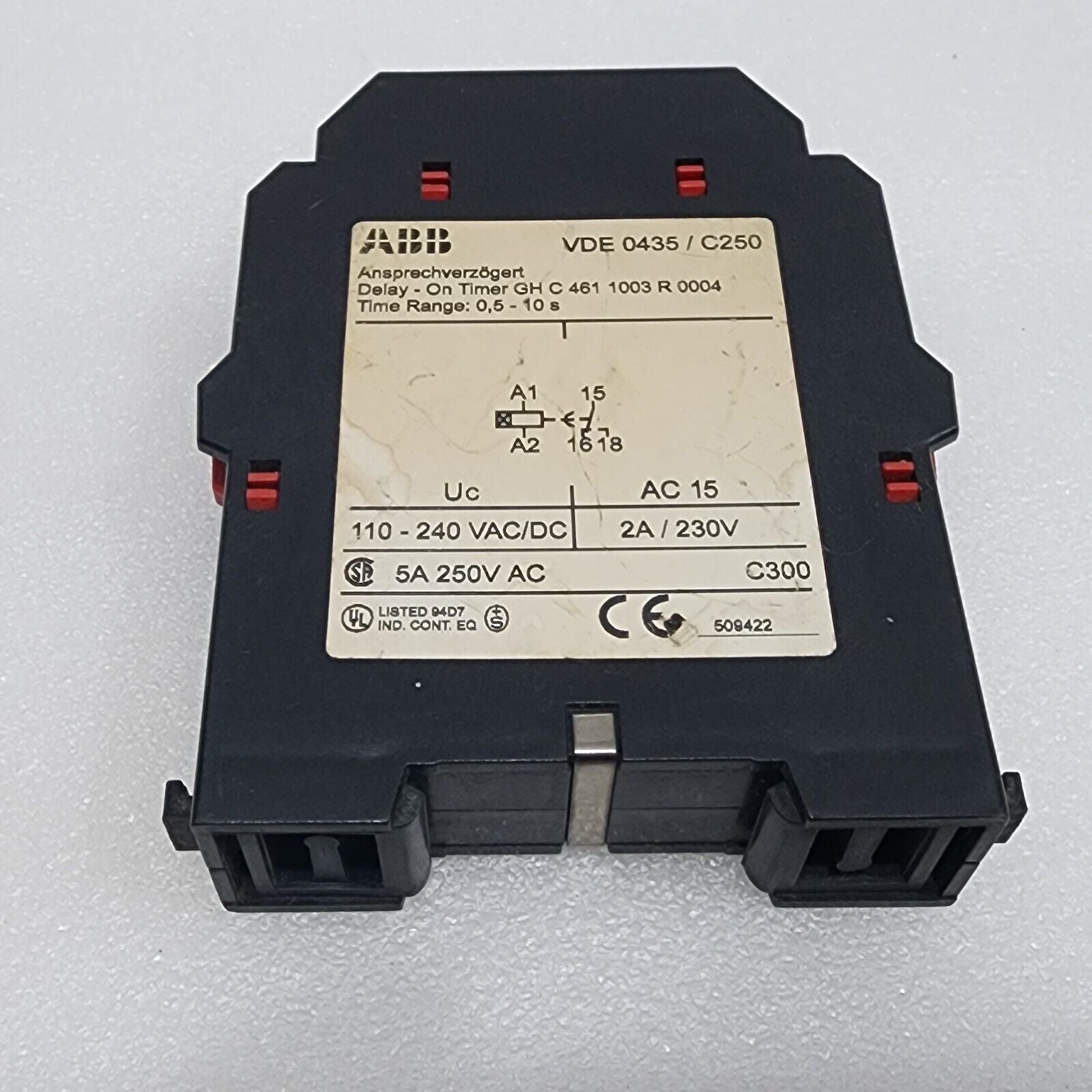 ABB C461.10 ON DELAY TIMER GHC4611003R0004 110-240VAC/DC