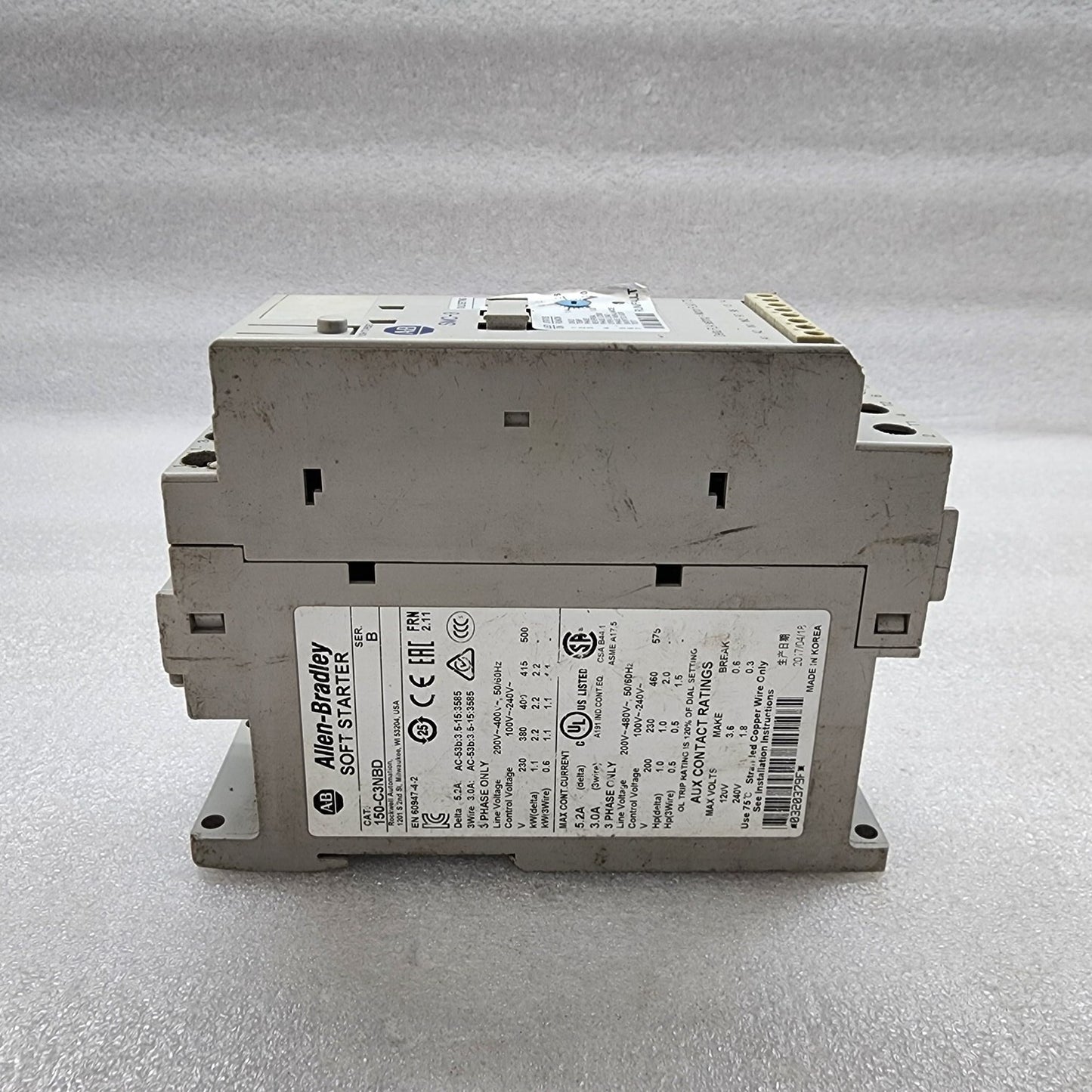 ALLEN BRADLEY SMC-3 SOFT STARTER 3A CAT 150-C3NBD