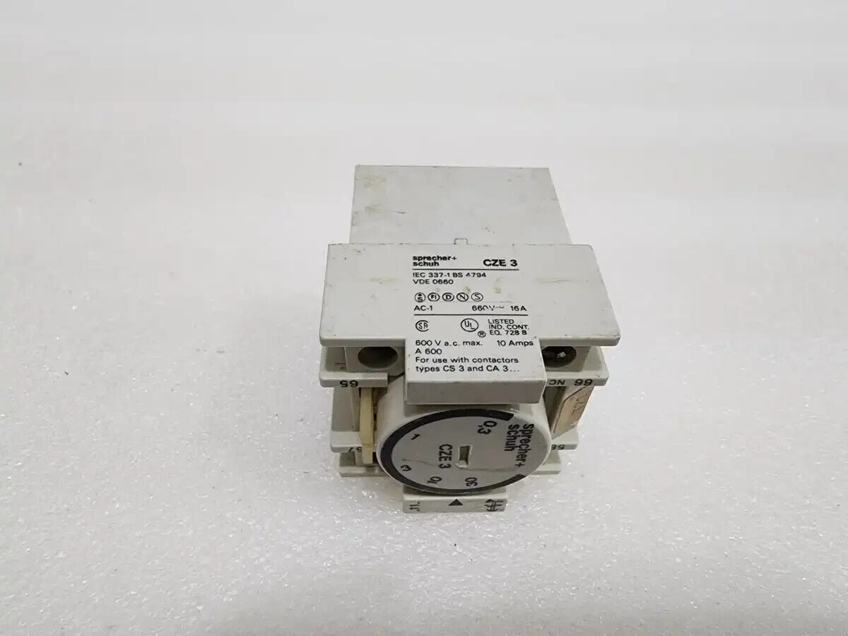 SPRECHER + SCHUH CZE3 TIME DELAY RELAY 0.3-30SEC