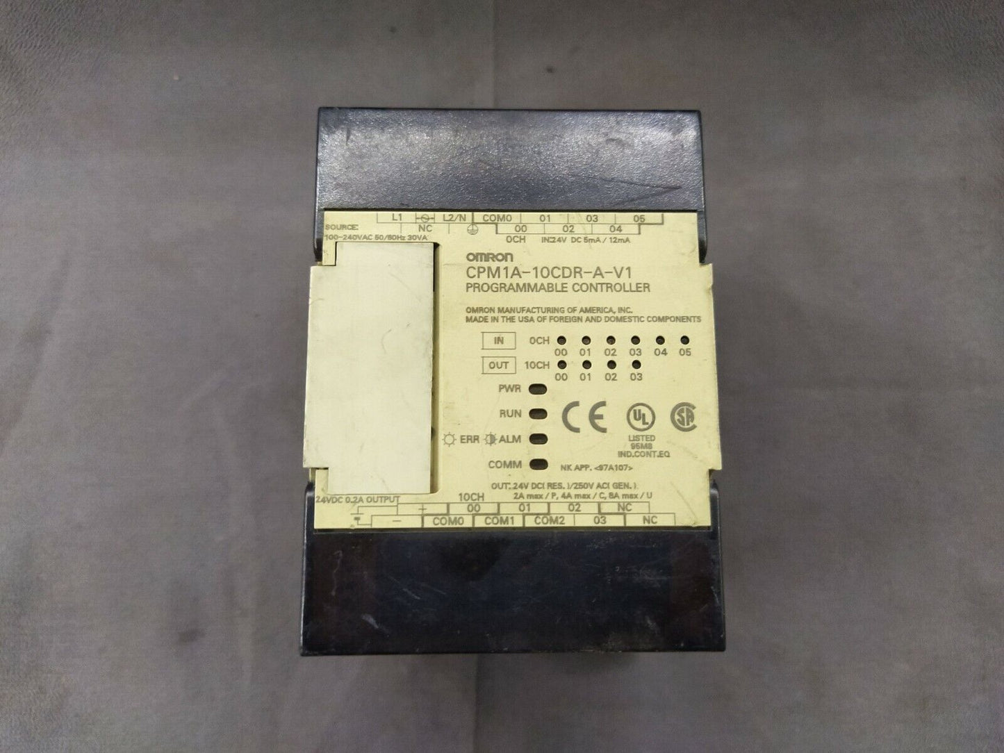 Omron CPM1A-10CDR-A-V1 Programmable Controller 100-240V AC CPM1A10CDRAV1