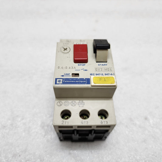 TELEMECANIQUE GV2-M04 CIRCUIT BREAKER MOTOR PROTECTION 0.4-0.63A LOT OF 12 UNIT