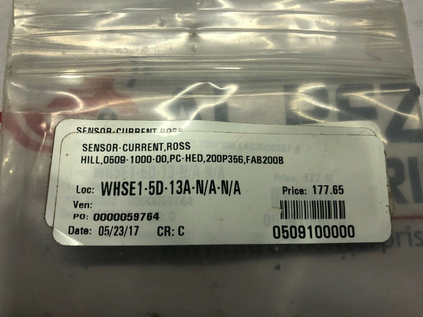 ROSS HILL 0509-1000-00 SENSOR CURRENT PC-HED 2009356 FAB200B