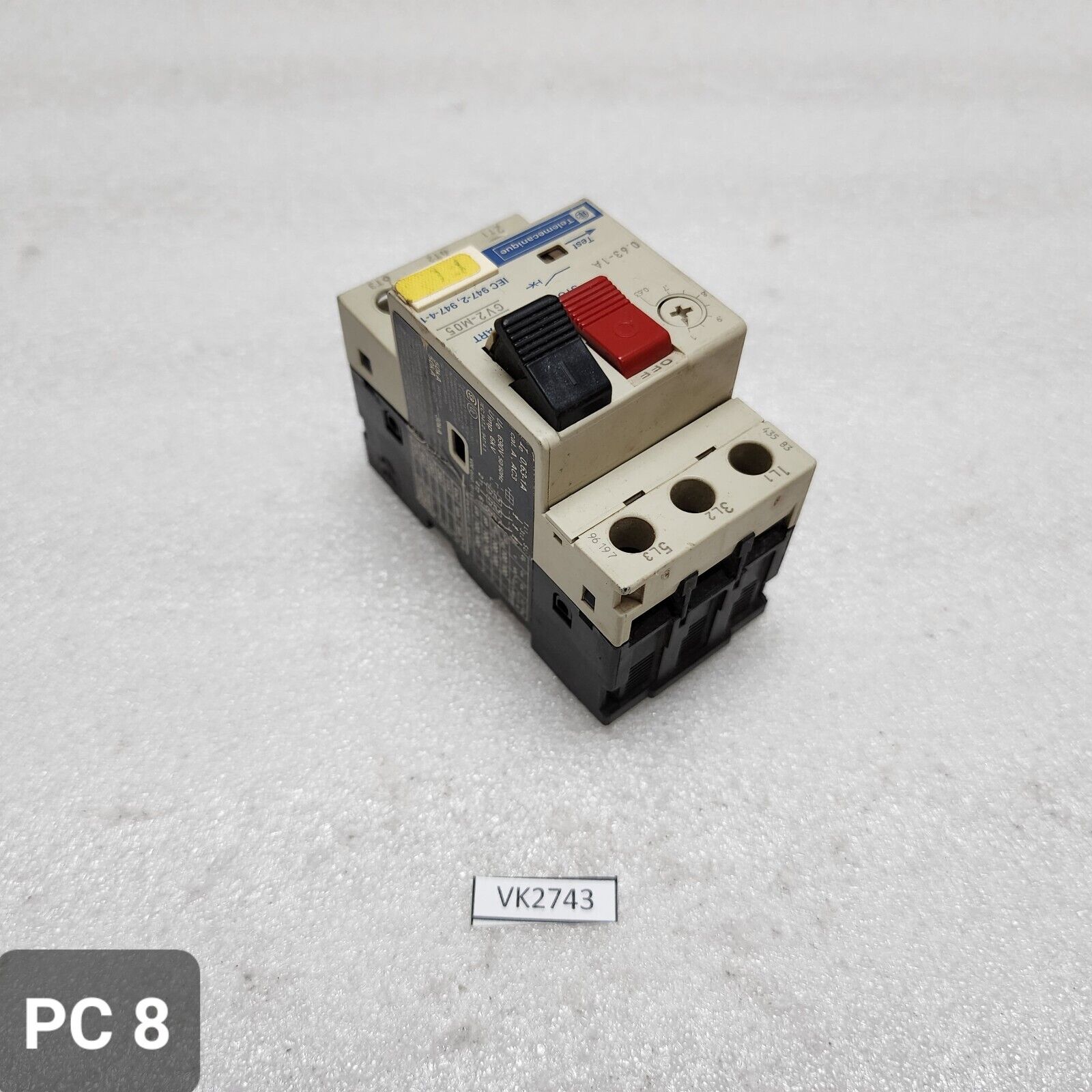 TELEMECANIQUE GV2-M05 CIRCUIT BREAKER MOTOR PROTECTION 0.63-1.0A LOT OF 8 UNIT