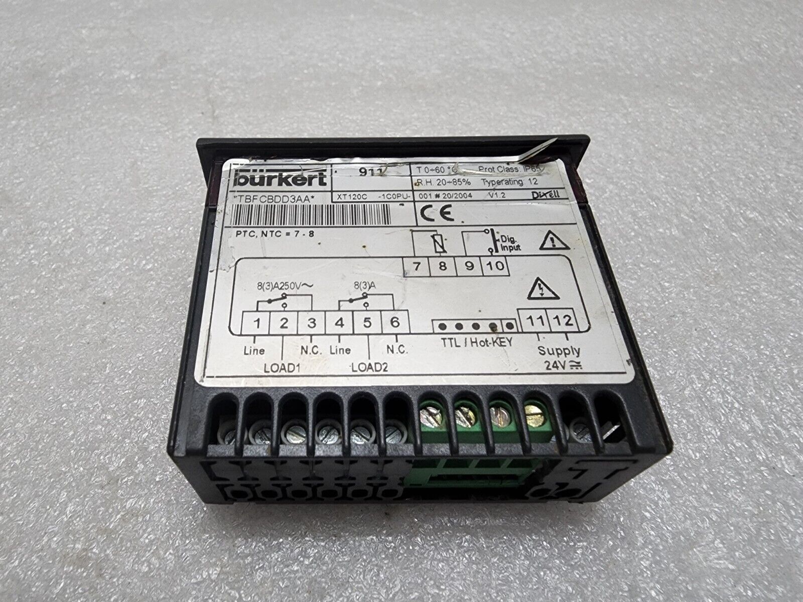 BURKERT 911 TEMPERATURE CONTROLLER XT120C-1COPU 24VAC-DC