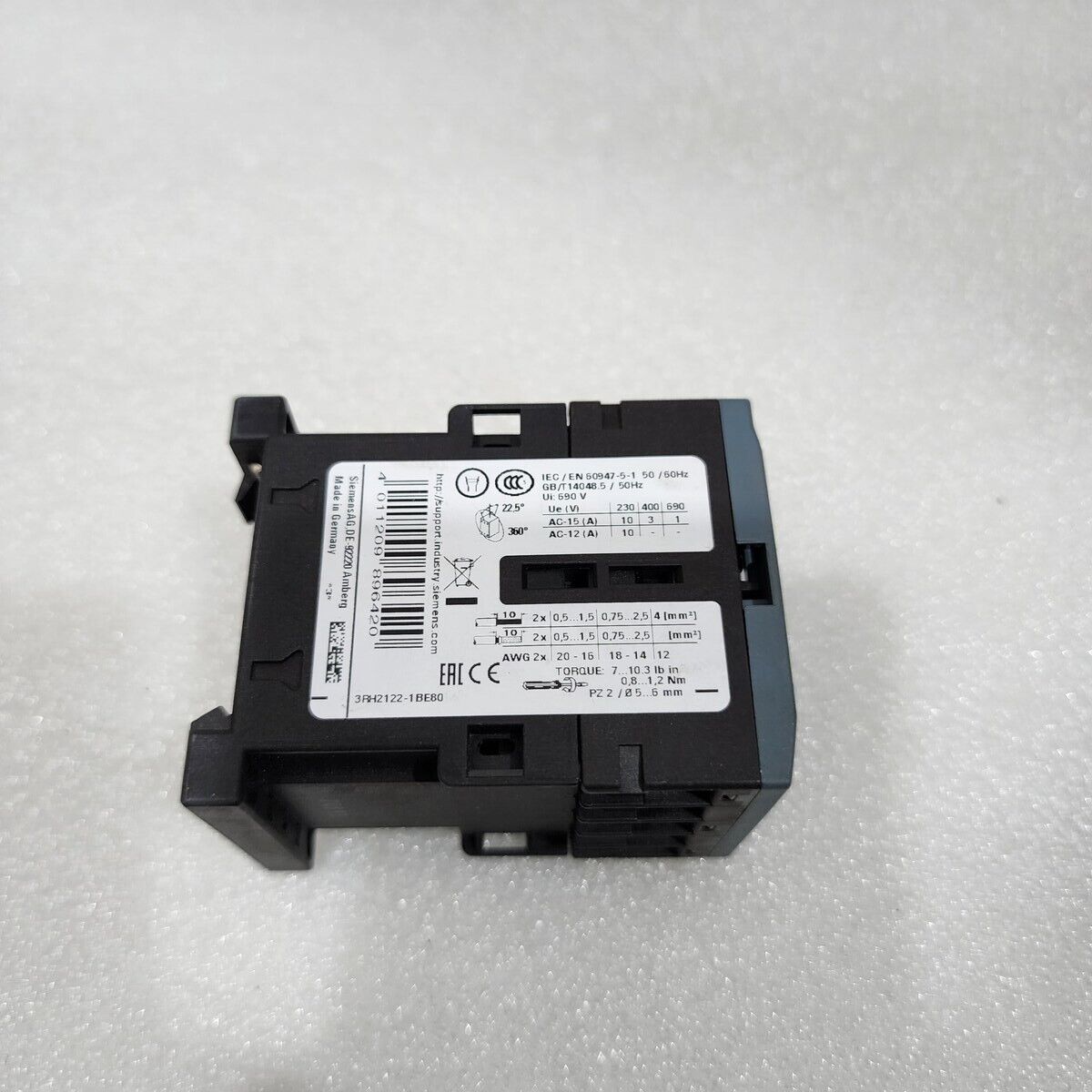 SIEMENS 3RH2122-1BE80 CONTACTOR RELAY 80VDC 2NO+2NC