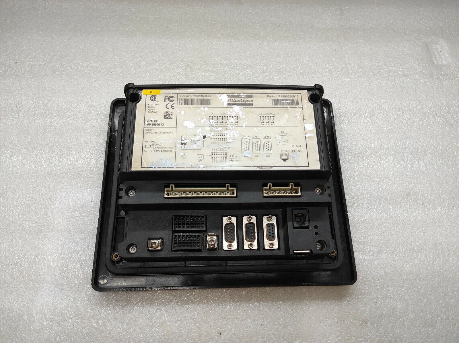 ATLAS COPCO PPBE0613 COMPRESSOR CONTROLLER 24VAC P1900520013