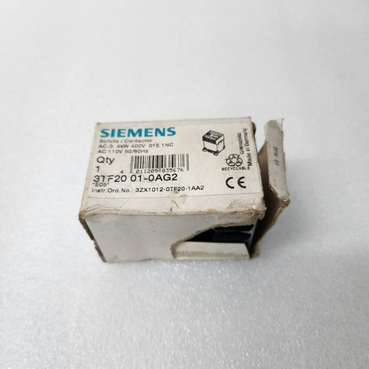 SIEMENS 3TF20 01-0AG2 01E CONTACTOR RELAY 1NC