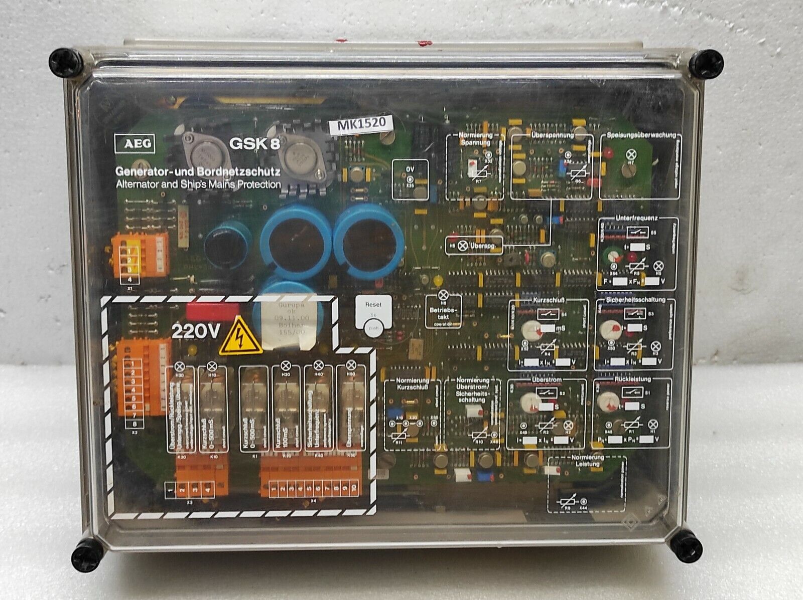 AEG GSK 8.61 GENERATOR AND ELECTRICAL PROTECTION SYSTEM 450V/5A 271.110 360 C 