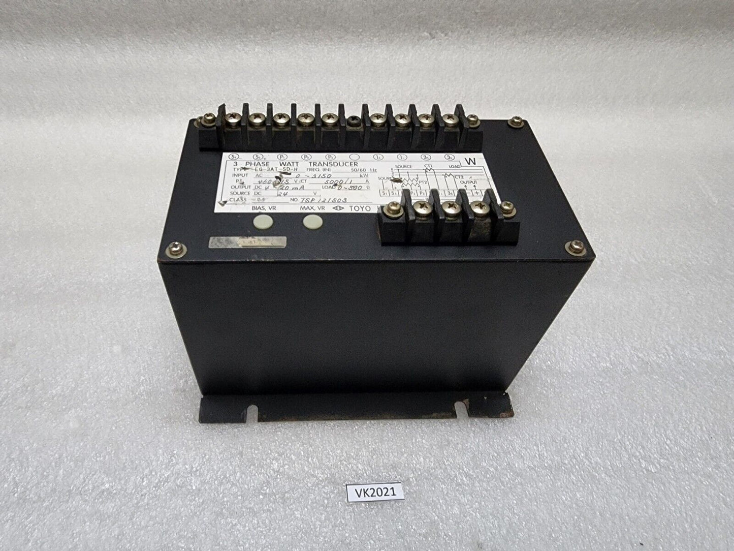 TOYO KEIKI EG-3AT-SD-H 3-PHASE WATT TRANSDUCER 
