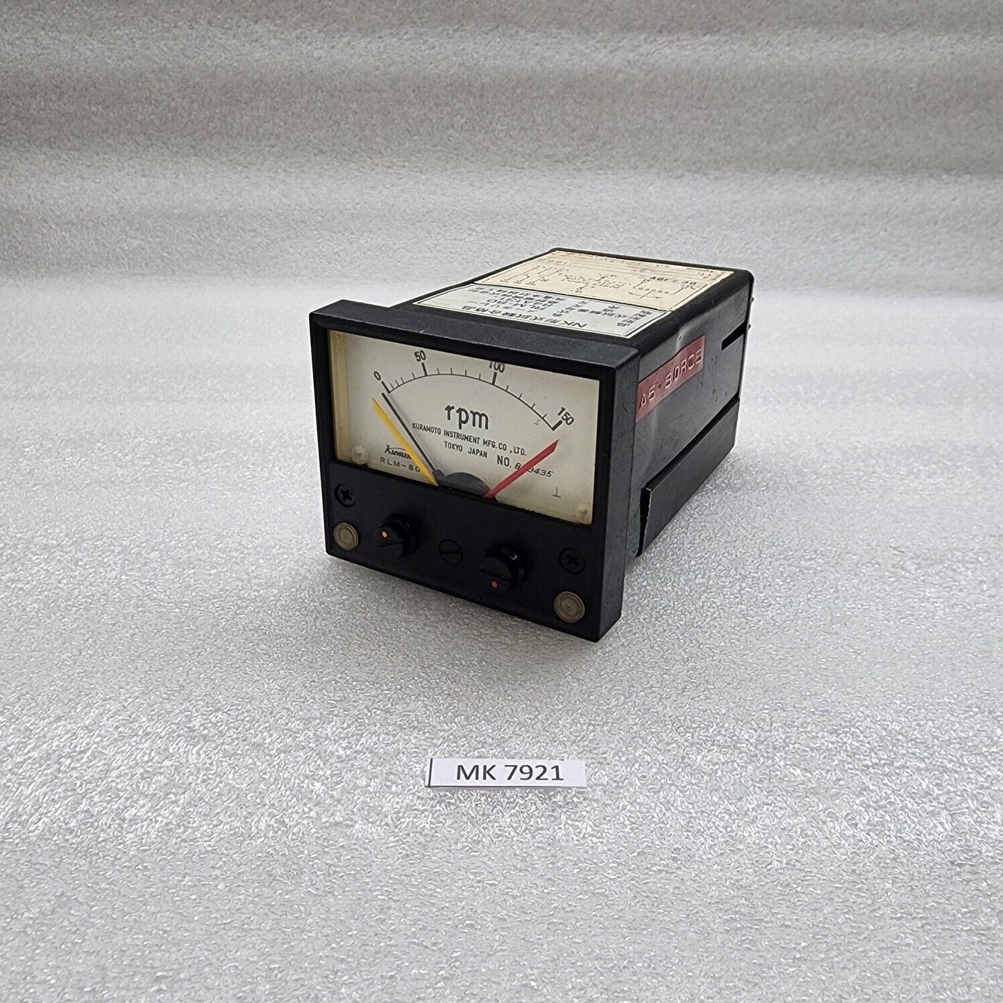 KUWANO ELECTRIC RLM-120 RPM METER 84A131 KURAMOTO KEIKI SEIKOSHO