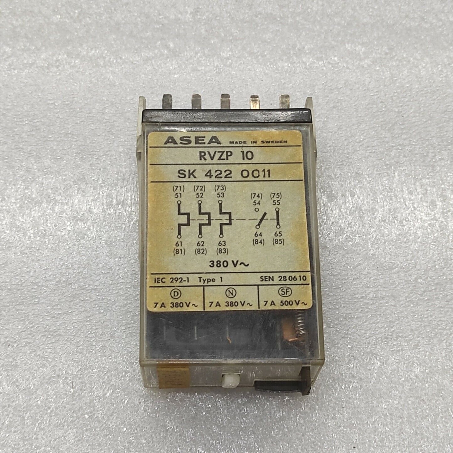 ASEA RVZP 10 GENERAL PURPOSE RELAY SK4220011
