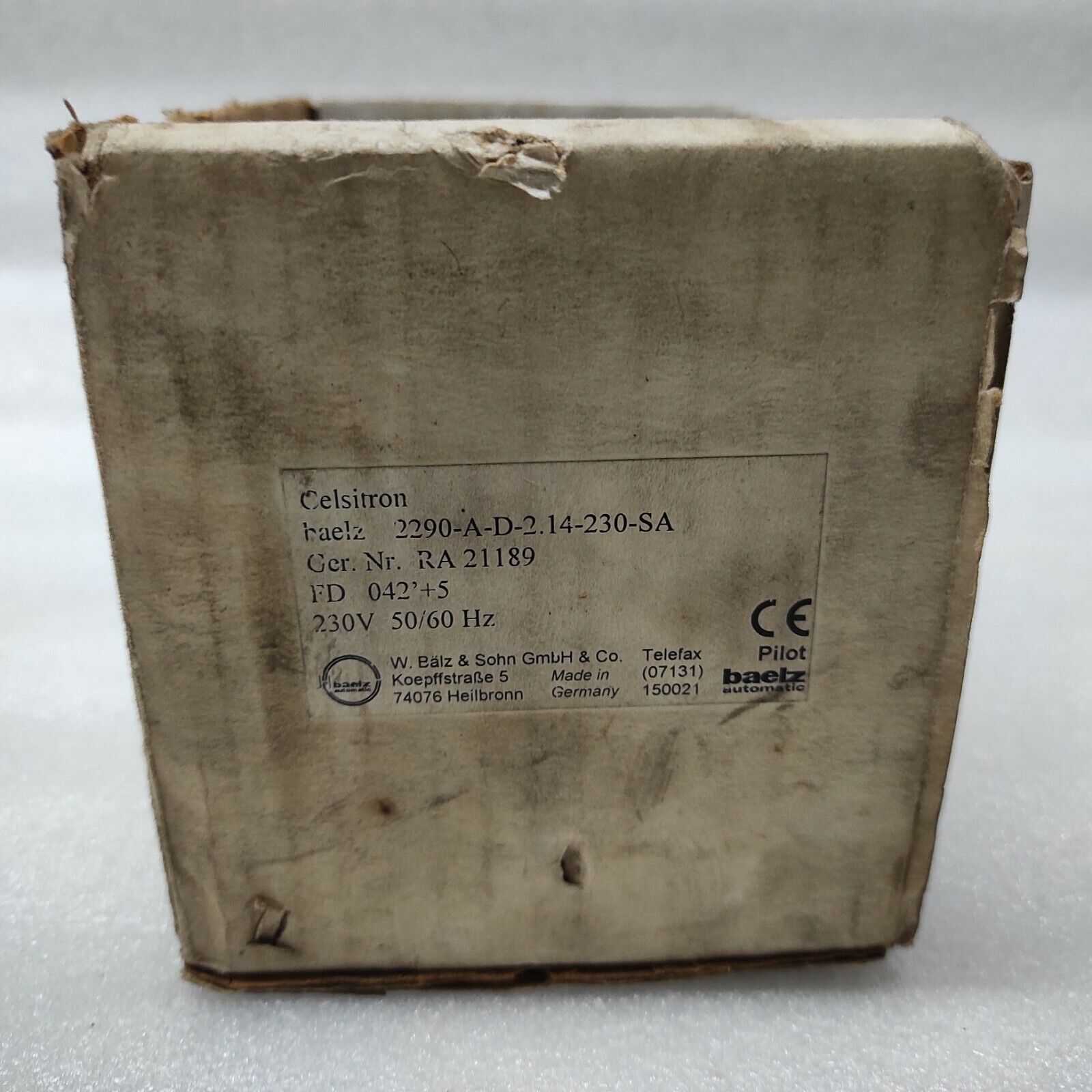 BAELZ AUTOMATIC WBS 2290 TEMPERATURE CONTROLLER BAELZ 2290-A-D-2.14 230V