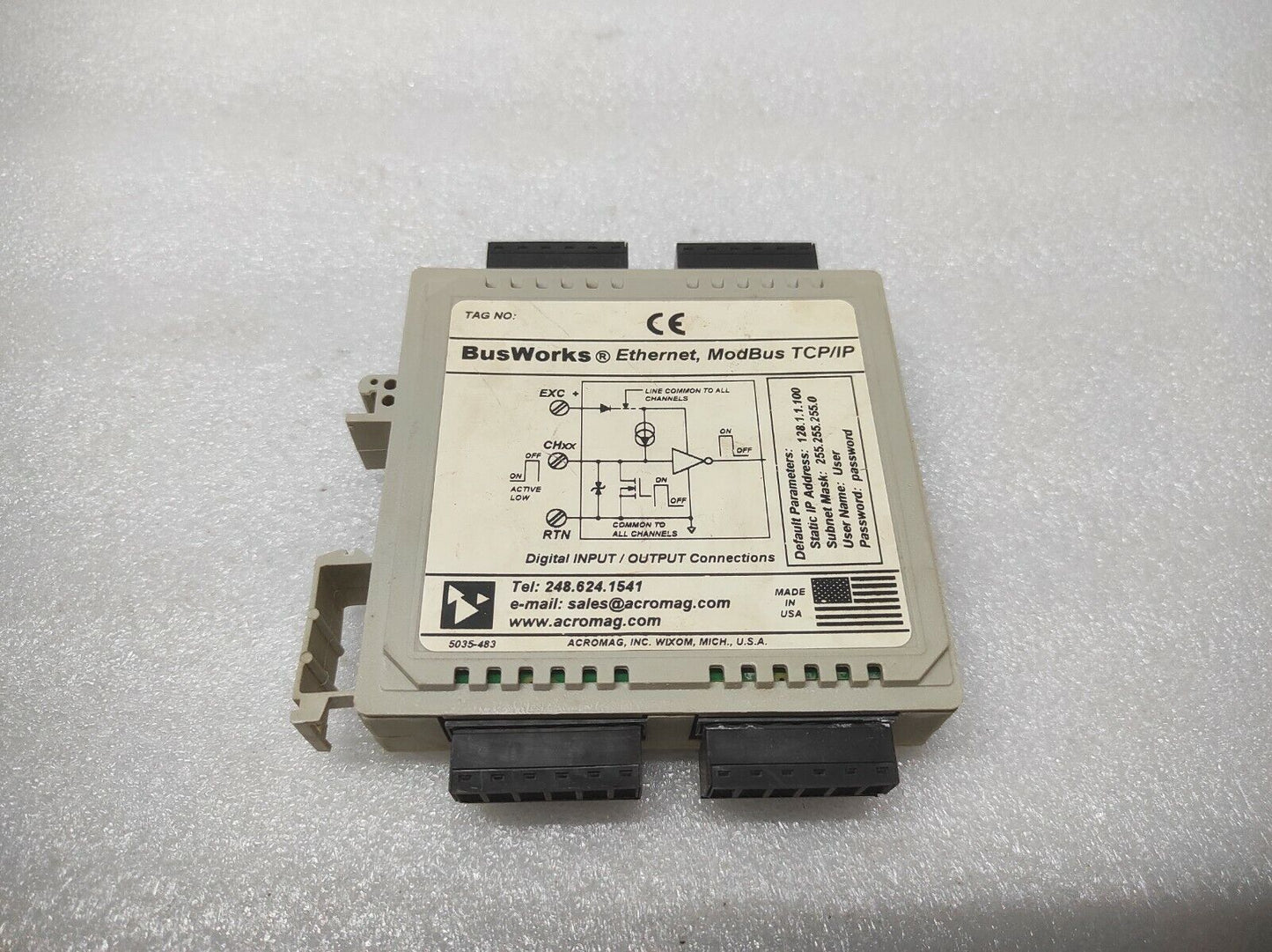 ACROMAG 989EN-4016 ETHERNET MODBUS TCP/IP 18-36VDC