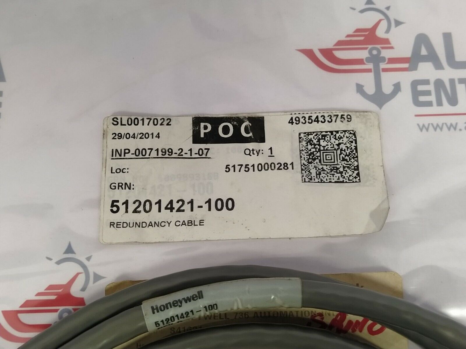 Honeywell 51201421-100 Revision D Redundancy Cable