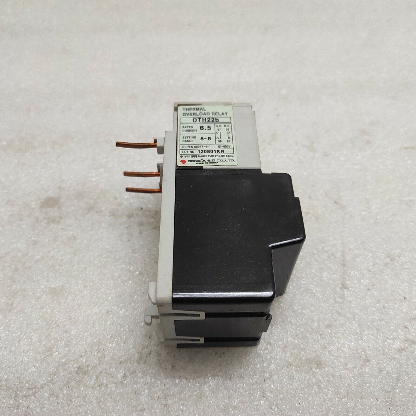 DONG-A ELECTRIC DTH-22B THERMAL OVERLOAD RELAY 5-8A