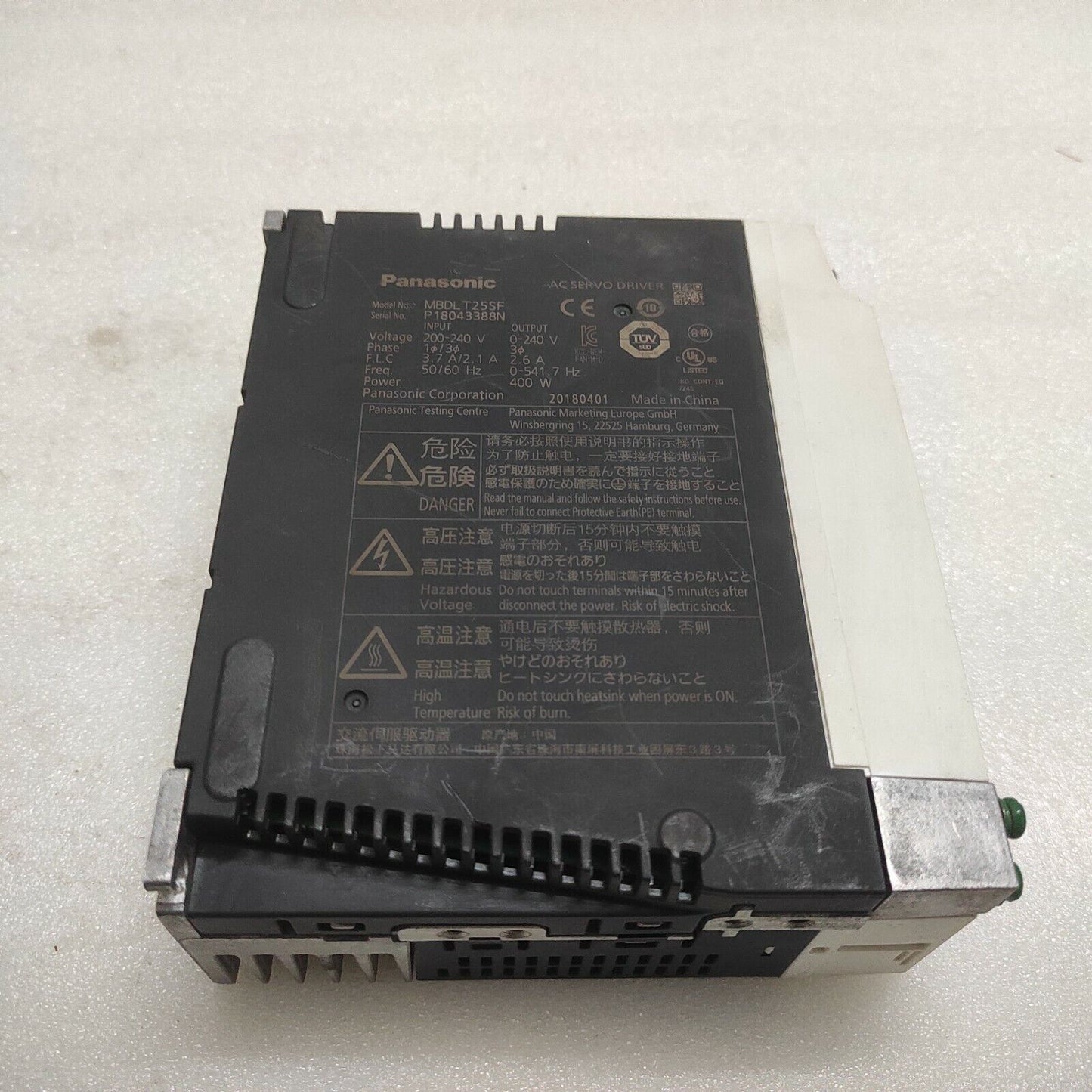 PANASONIC MBDLT25SF MINAS A6 FAMILY SERVO DERIVER 