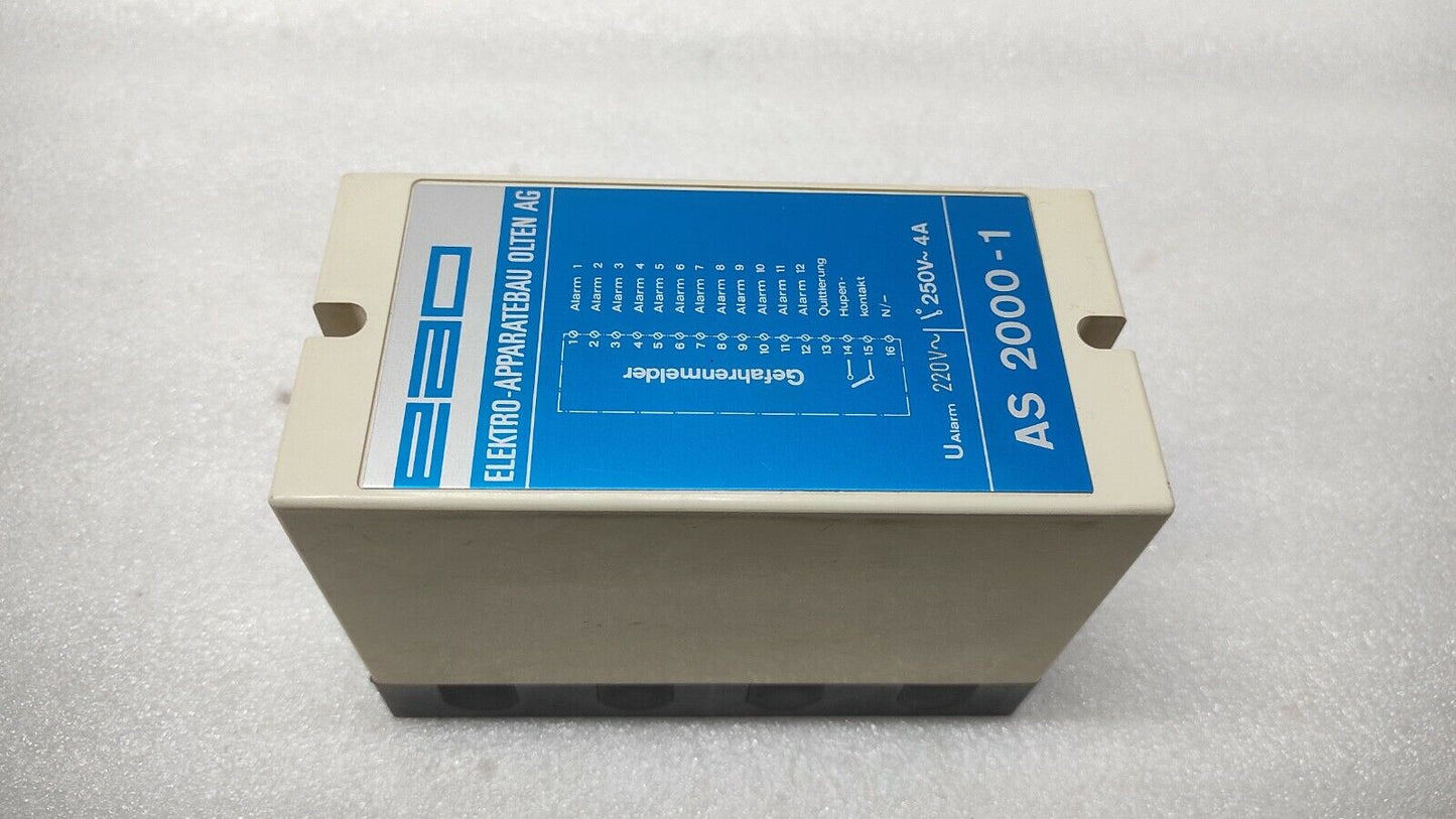 ELEKTRO APPARATEBAU OLTEN AG AS 2000-1 ALARM RELAY 220V