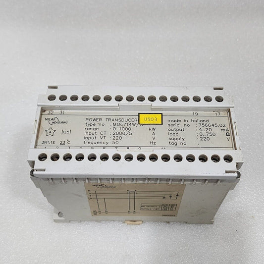 NIEAF MEASURING M0C714W/12 POWER TRANSDUCER 1000KW CT2000 220V