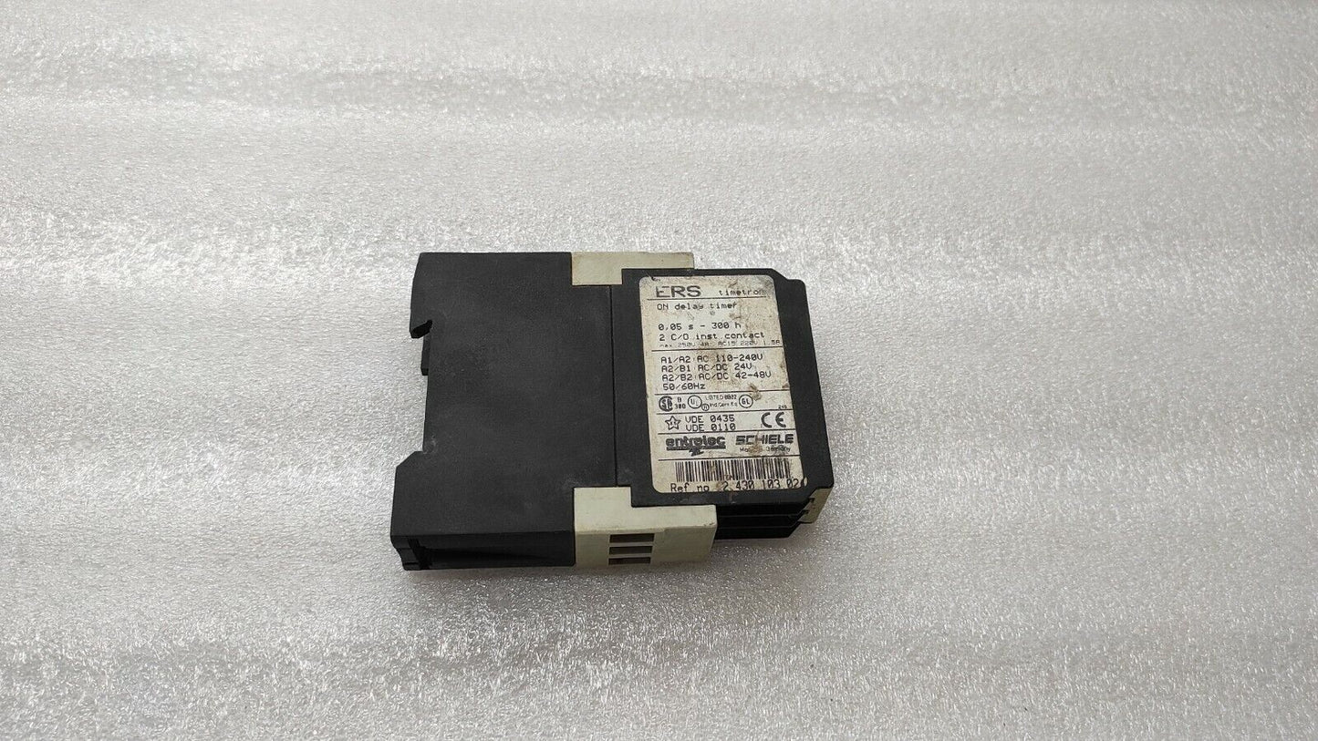 ENTRELEC SCHIELE ERS TIMETRON ON DELAY TIMER 2.430.103.02 110-240VAC / 24V AC-DC