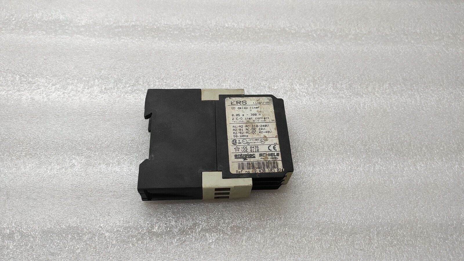 ENTRELEC SCHIELE ERS TIMETRON ON DELAY TIMER 2.430.103.02 110-240VAC / 24V AC-DC