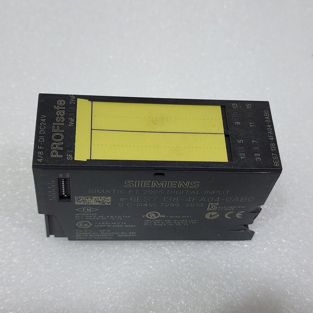 SIEMENS 6ES7 138-4FA04-0AB0 4/8 F-DI PROFISAFE MODULE BROKEN-CRACK