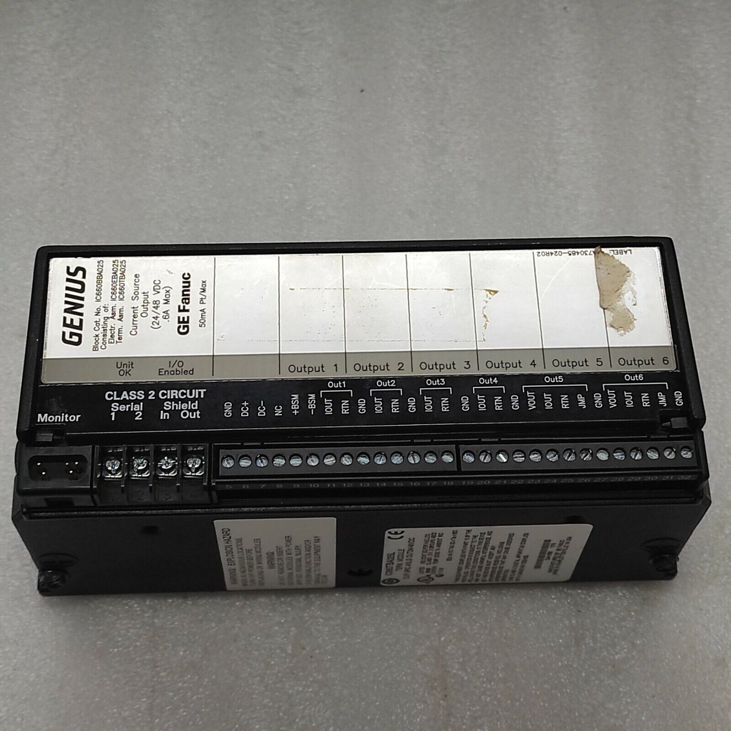 GE FANUC IC660EBA025K ELECTRIC MODULE 24/48VDC IC660BBA025N