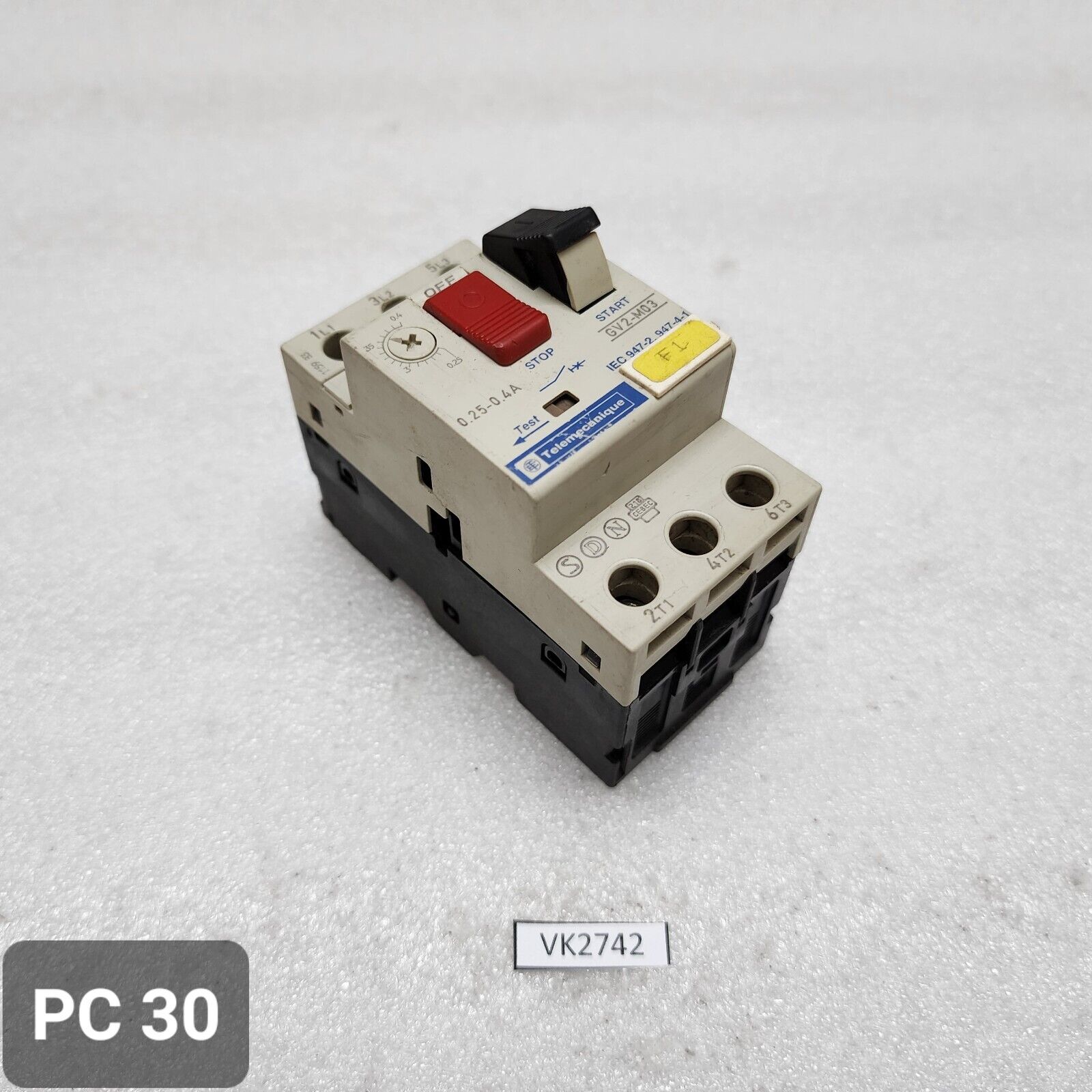 TELEMECANIQUE GV2-M03 CIRCUIT BREAKER MOTOR PROTECTION 0.25-0.4A LOT OF 30 UNIT