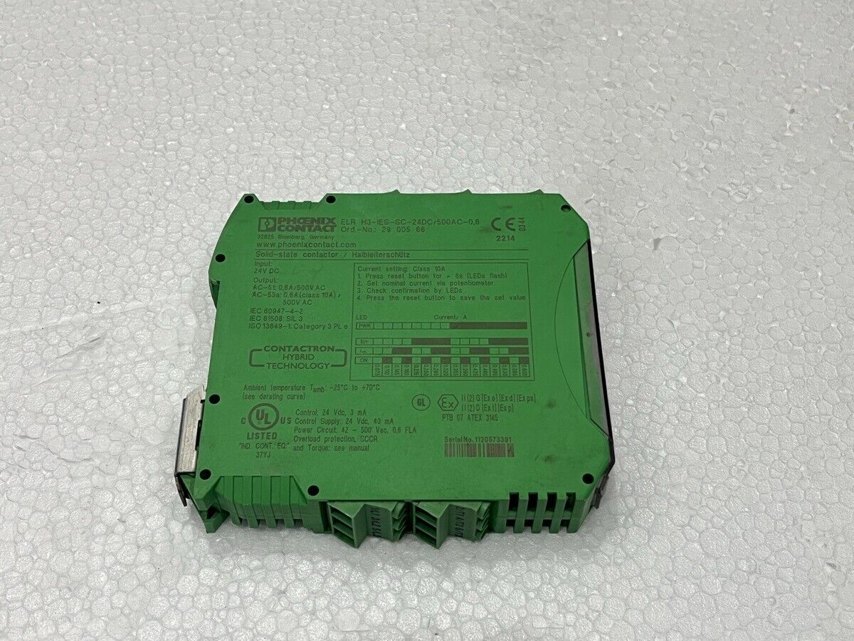PHOENIX CONTACT ELR H3-IES-SC-24DC/500AC-0.6 HYBRID MOTOR STARTER 29 005 66