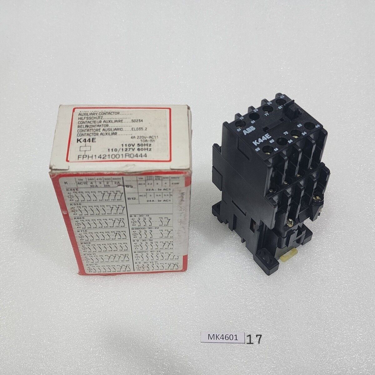 ABB K44E CONTROL RELAY FPH1421001R0444 COIL VOLTAGE 110-127V