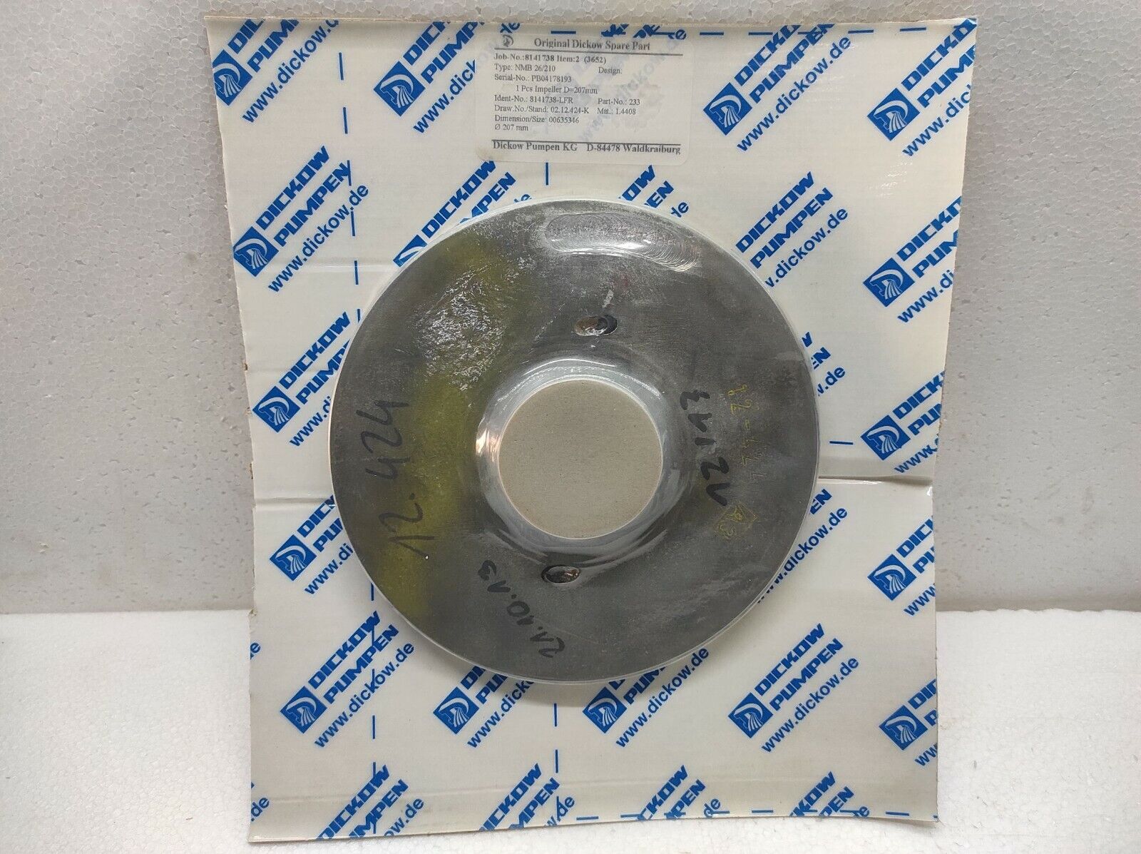 Dickow Pumpen NMB 26/210 Impeller 8141738-LFR 233 207MM