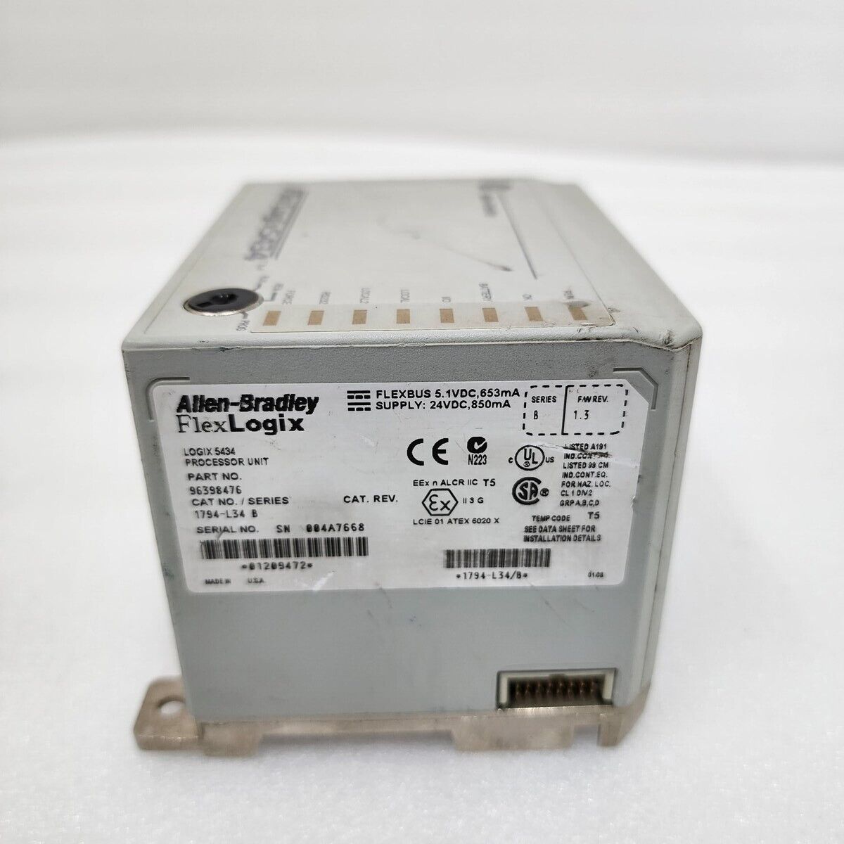 ALLEN BRADLEY 1794-L34 SER B LOGIX 5434 PROCESSOR UNIT 96398476