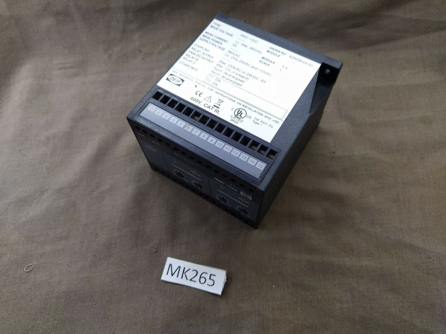 Deif RMC-132D Current and Short Circuit Relay 920006025.60 380 VAC