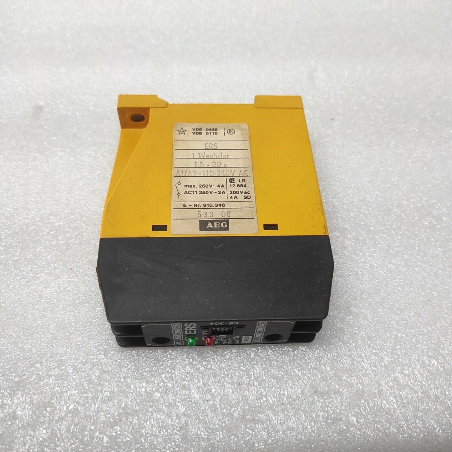 AEG ERS TIME DELAY RELAY 910.346 1.5-30S 110-240VAC