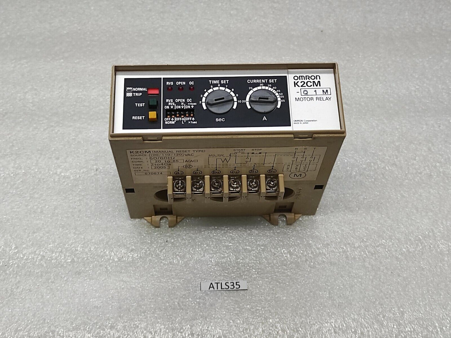 Omron K2CM Q1M Motor Relay K2CMQ1M 100-120 VAC
