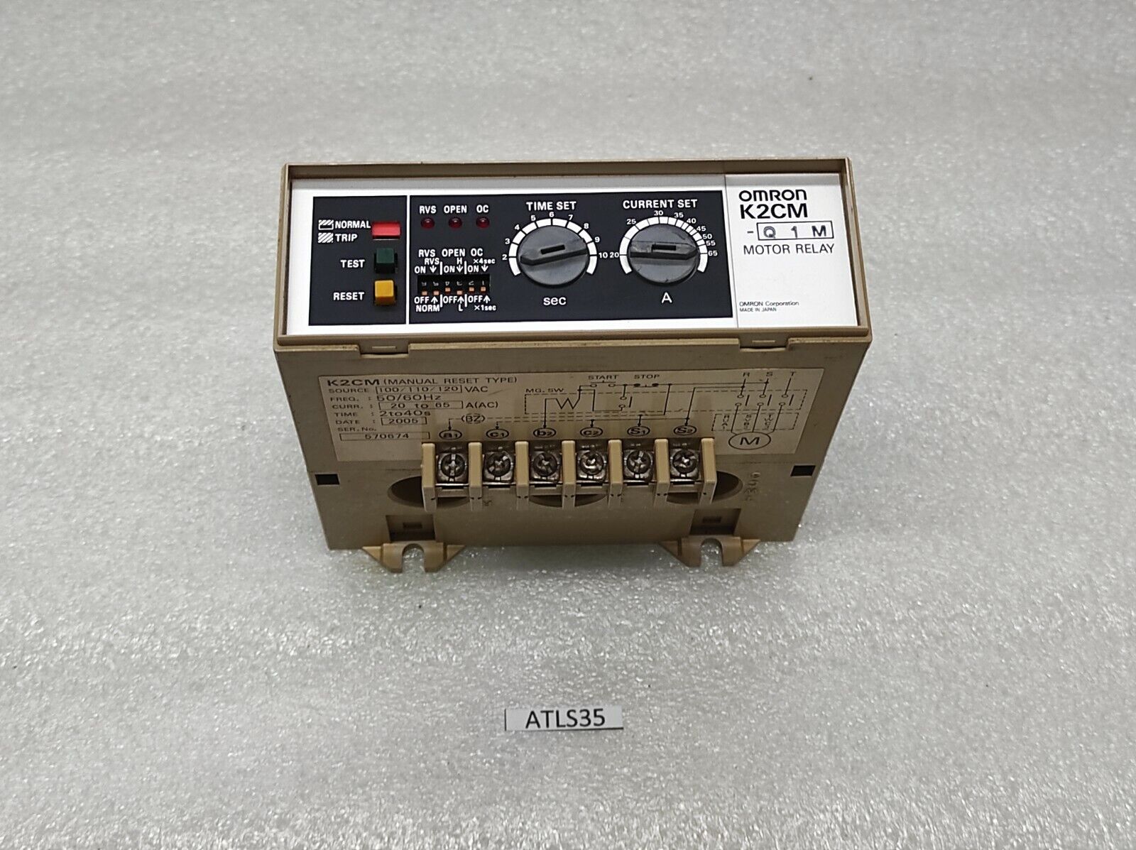 Omron K2CM Q1M Motor Relay K2CMQ1M 100-120 VAC