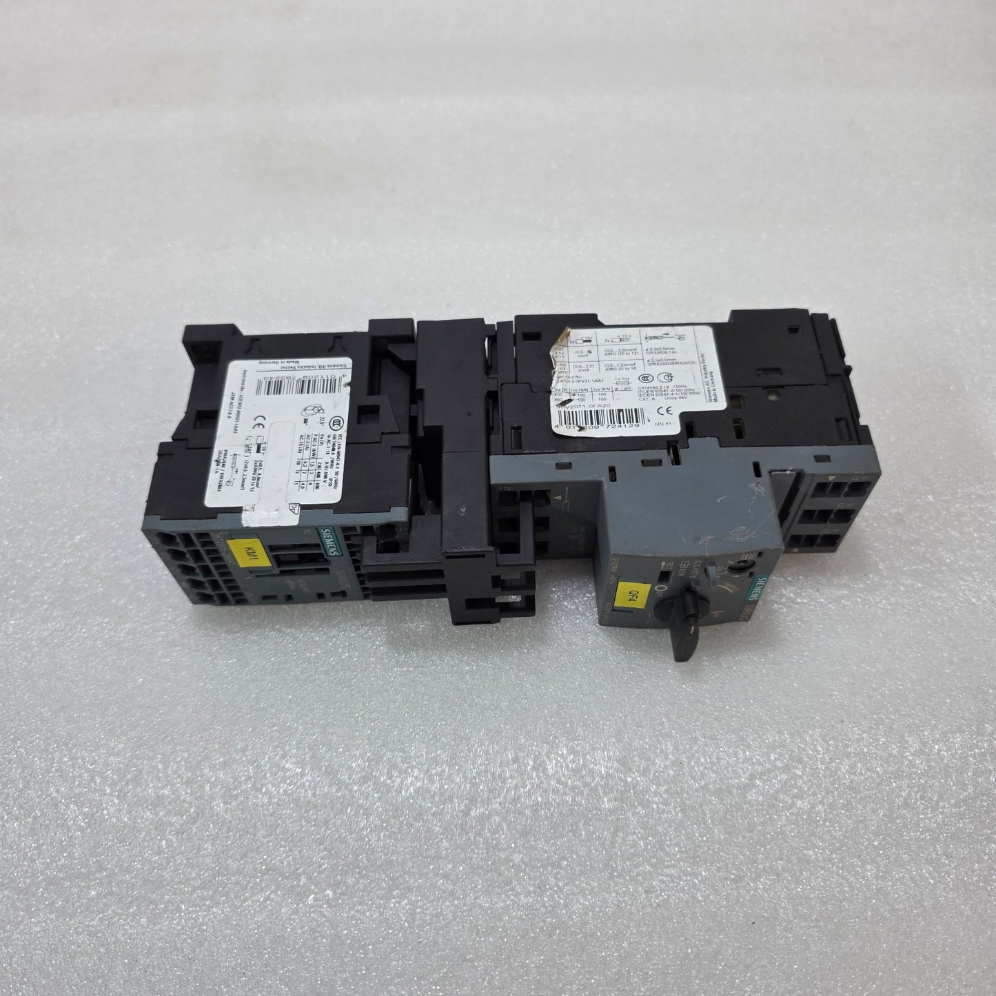 SIEMENS 3RV2011-0FA20 MOTOR PROTECTION CIRCUIT BREAKER + 3RT2015-2BB41 CONTACTOR