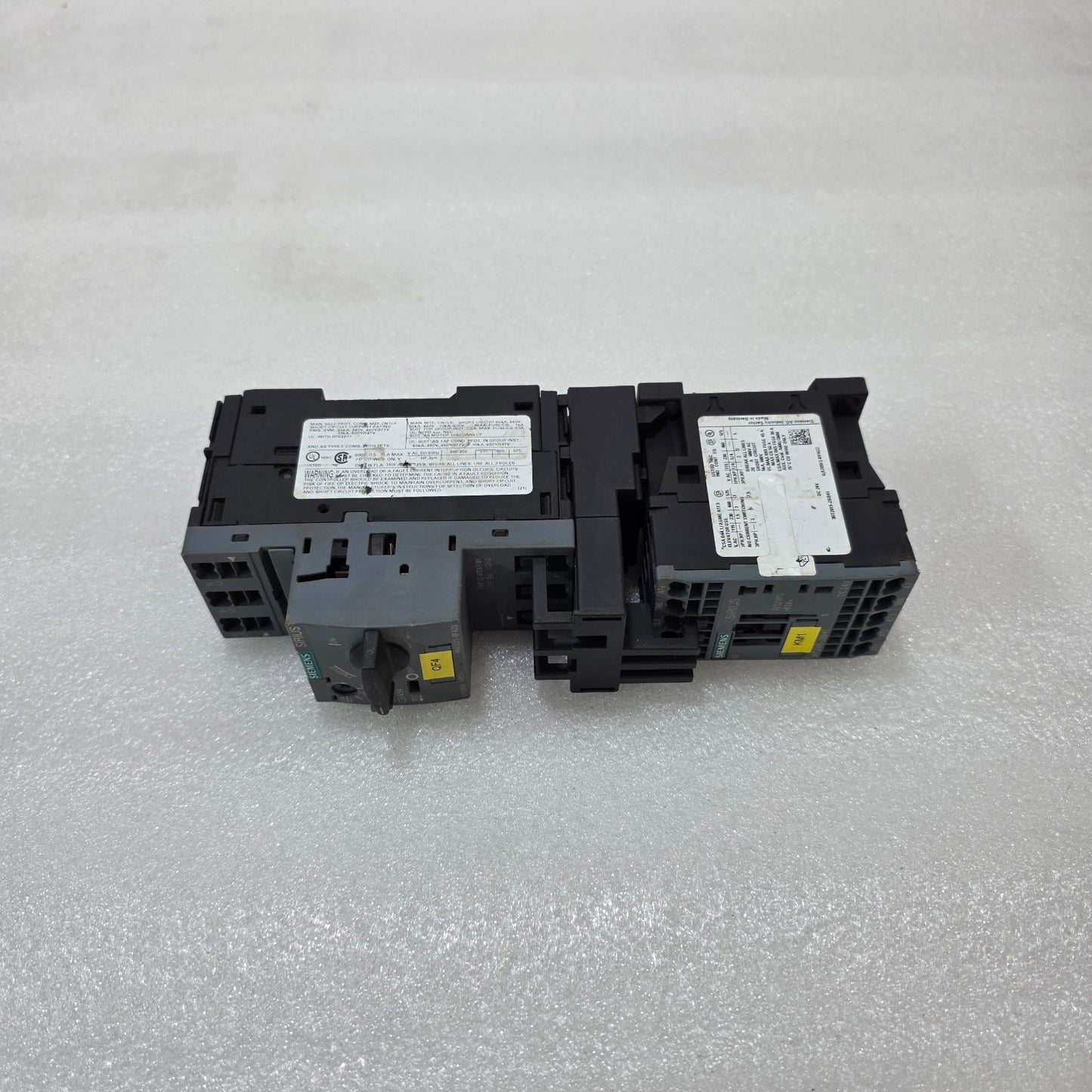 SIEMENS 3RV2011-0FA20 MOTOR PROTECTION CIRCUIT BREAKER + 3RT2015-2BB41 CONTACTOR