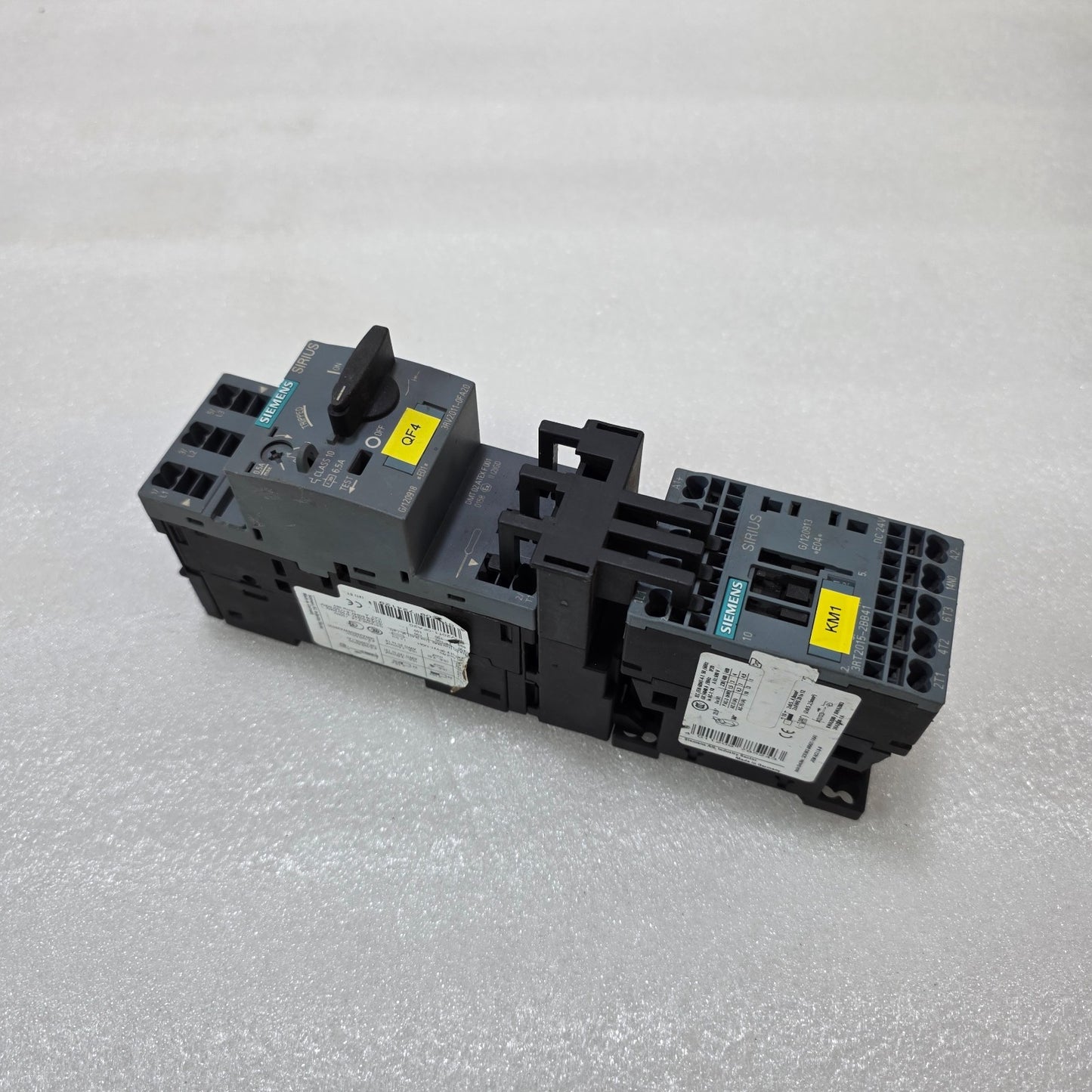SIEMENS 3RV2011-0FA20 MOTOR PROTECTION CIRCUIT BREAKER + 3RT2015-2BB41 CONTACTOR